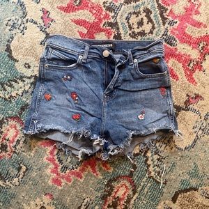 Embroidered express jean shorts